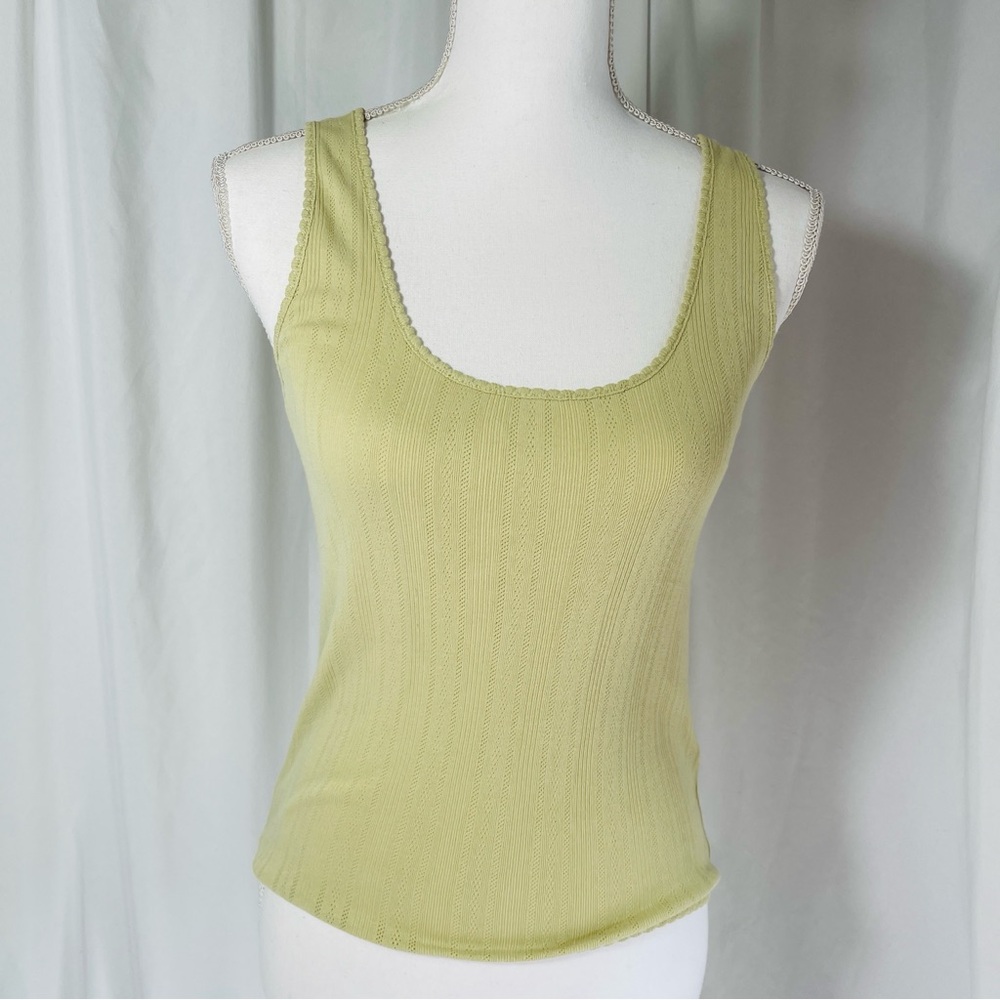 J.Crew NWT 100 % Cotton Textured Knit Tank - Size Small/ Soft Olive.